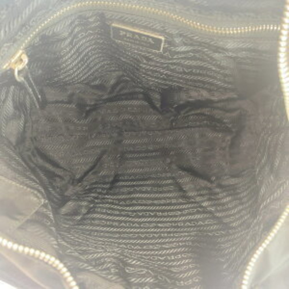 Prada Nylon Triangular Shoulder Black Tessuto Lea… - image 7